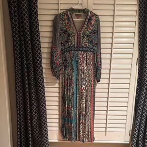 Vibrant Long Sleeve Maxi Dress